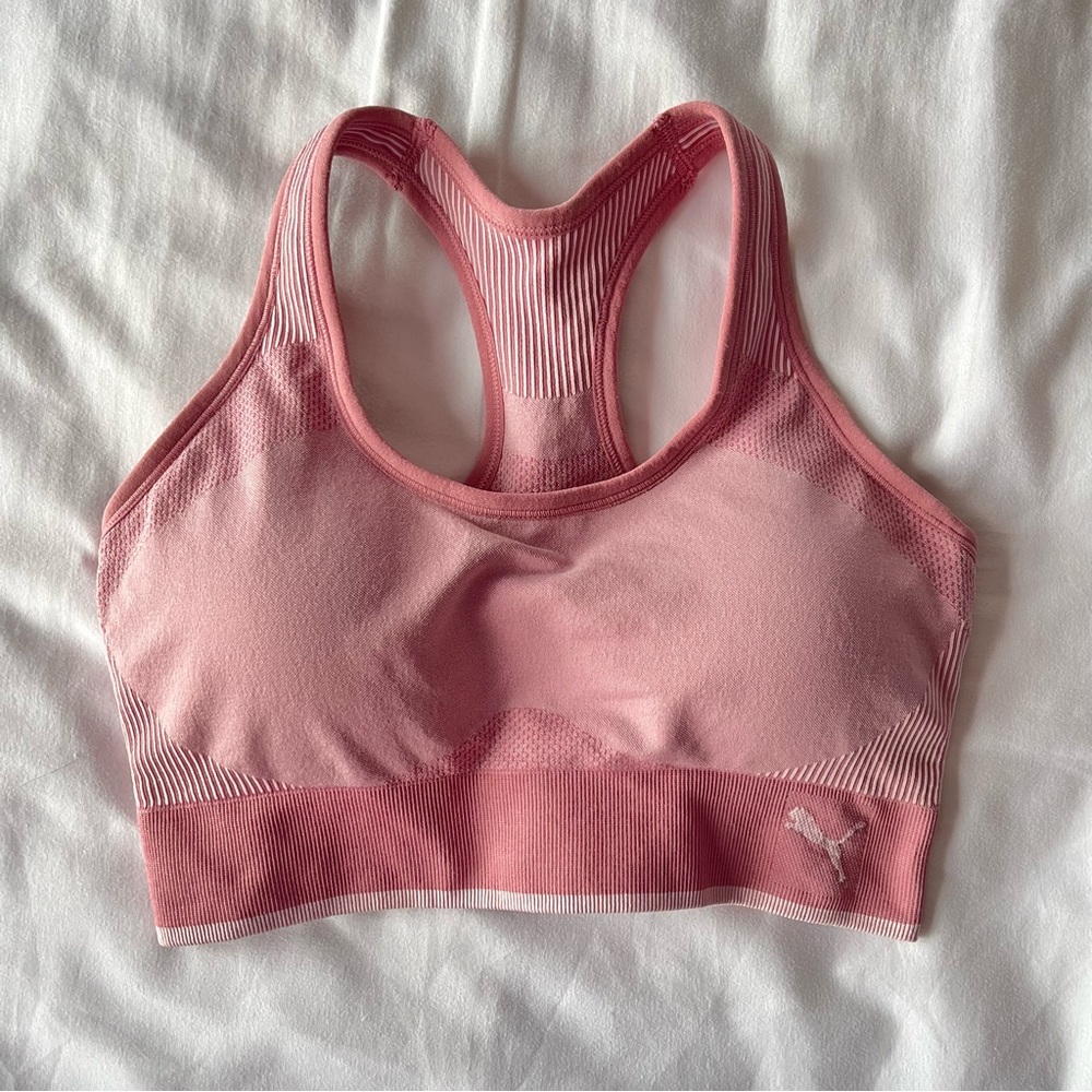 Puma Racerback Sports Bra in Pink